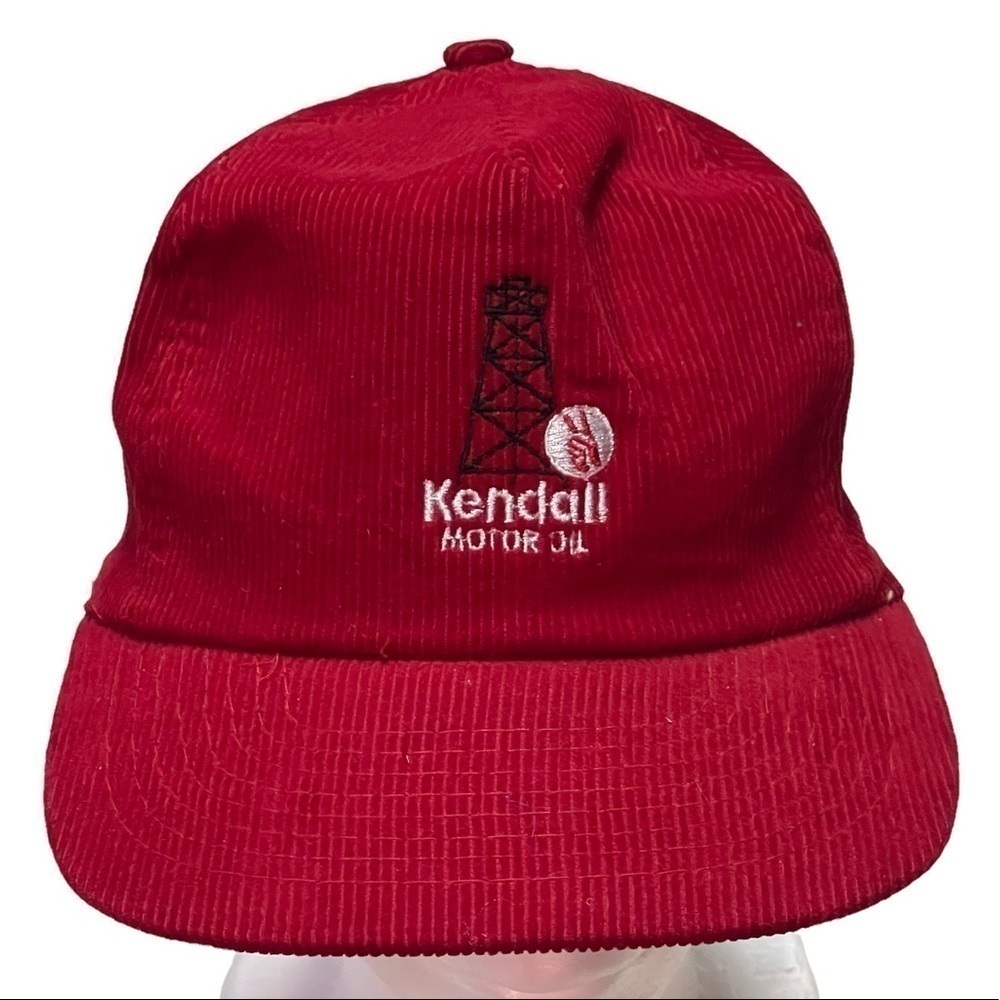 Vintage NOS KENDALL MOTOR OIL Trucker Snapback Cap Red